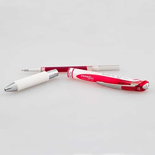 Pentel EnerGel Pearl Liquid Gel Pen 0.7mm Medium Line, Red Ink | Refillable, Smooth Writing (70-120 chars) thumbnail 5