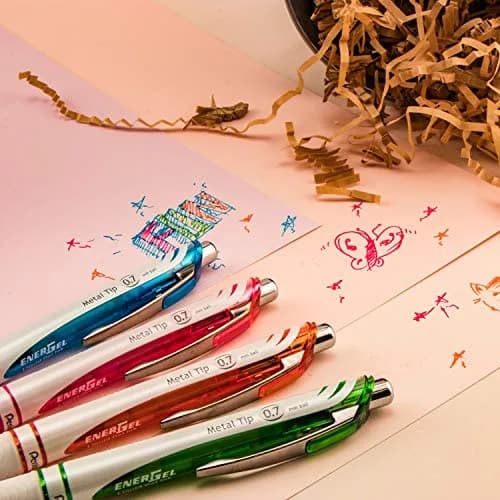 Pentel EnerGel Pearl Liquid Gel Pen 0.7mm Medium Line, Red Ink | Refillable, Smooth Writing (70-120 chars) thumbnail 8