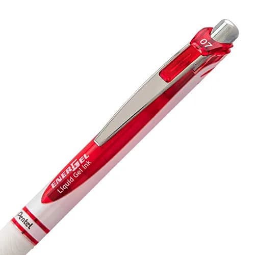 Pentel EnerGel Pearl Liquid Gel Pen 0.7mm Medium Line, Red Ink | Refillable, Smooth Writing (70-120 chars) thumbnail 3