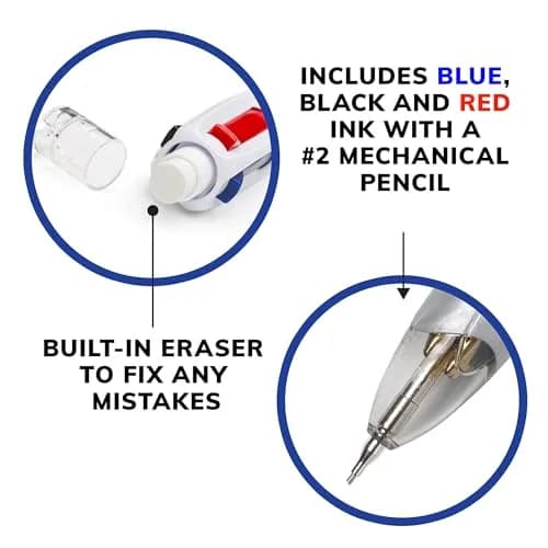 BIC 4-Color 3+1 Retractable Ballpoint Pen & Pencil 0.7mm | Smooth Ink Flow Writing Instrument thumbnail 3