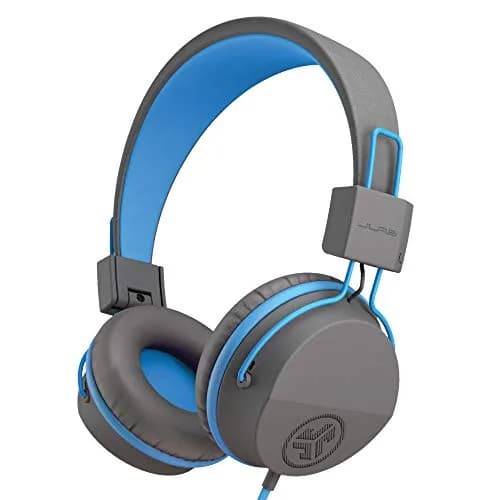JLab JBuddies Studio On-Ear Kids Wired Headphones with Mic, 40mm Drivers, 85dB Volume Safe, Noise Isolation, Graphite/Blue thumbnail 1