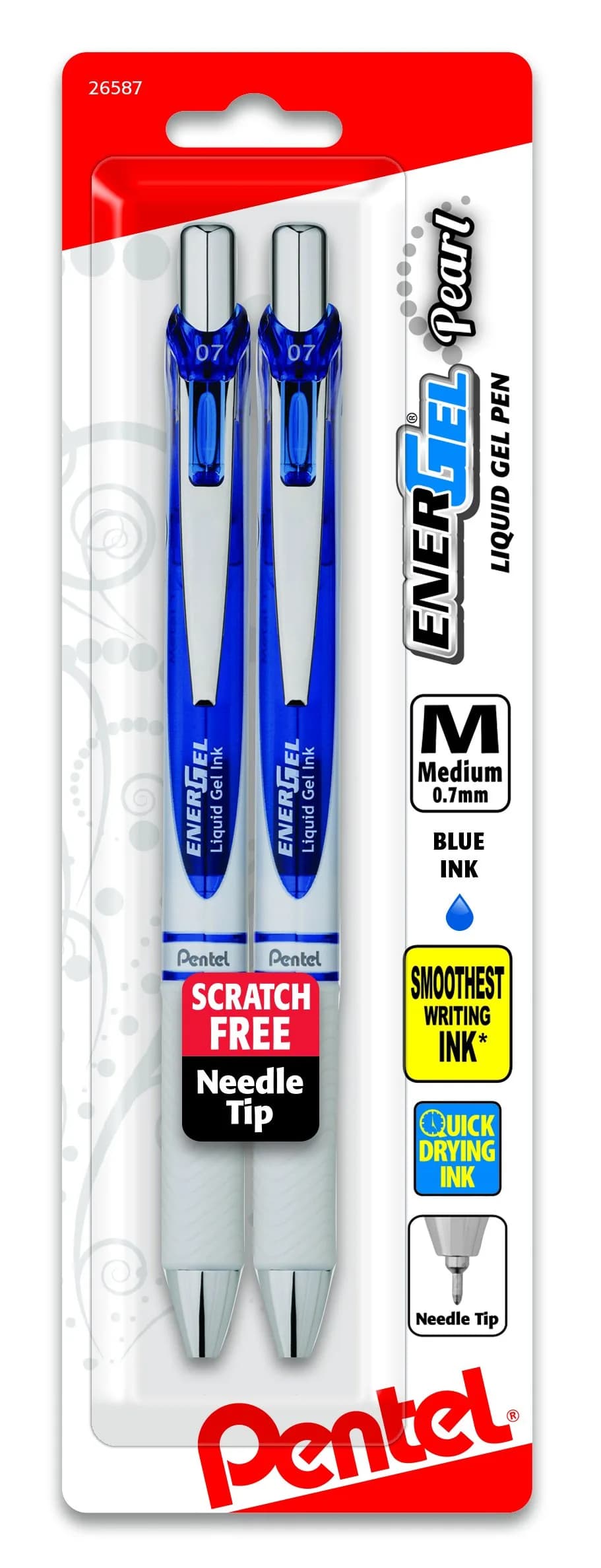 Pentel EnerGel Pearl Liquid Gel Pen 0.7mm | Smooth, Fast-Drying, Refillable (2-Pack) — 2-Pack