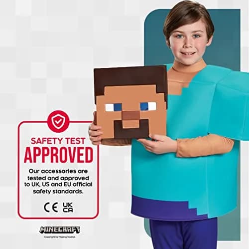 Disguise Minecraft Steve Deluxe Costume for Kids (7-8 Years) | Officially Licensed Halloween Dress Up thumbnail 5