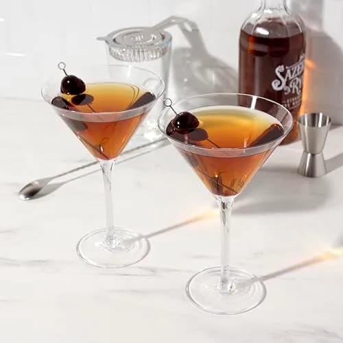 TRUE Manhattan Martini Glass, Crystal Cocktail Coupes, 12 oz, Set of 4 | Classic Triangular Design for Elegant Entertaining thumbnail 6