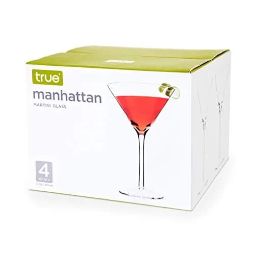 TRUE Manhattan Martini Glass, Crystal Cocktail Coupes, 12 oz, Set of 4 | Classic Triangular Design for Elegant Entertaining thumbnail 9