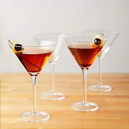 TRUE Manhattan Martini Glass, Crystal Cocktail Coupes, 12 oz, Set of 4 | Classic Triangular Design for Elegant Entertaining thumbnail 4
