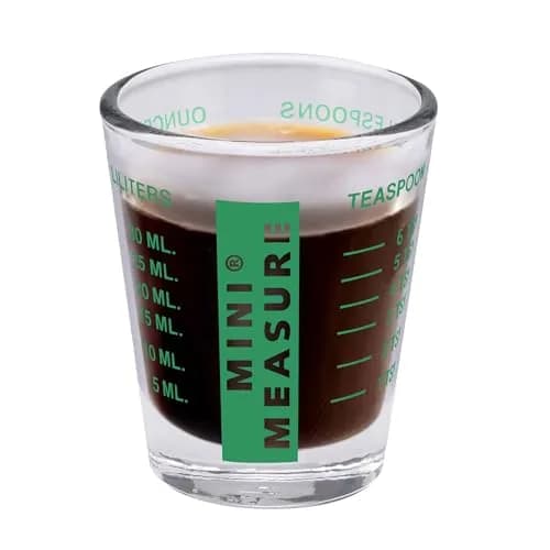 Kolder Mini Measure Heavy Glass, 20-Incremental Measurements | Precise Dry & Liquid Measuring Shot Glass thumbnail 3