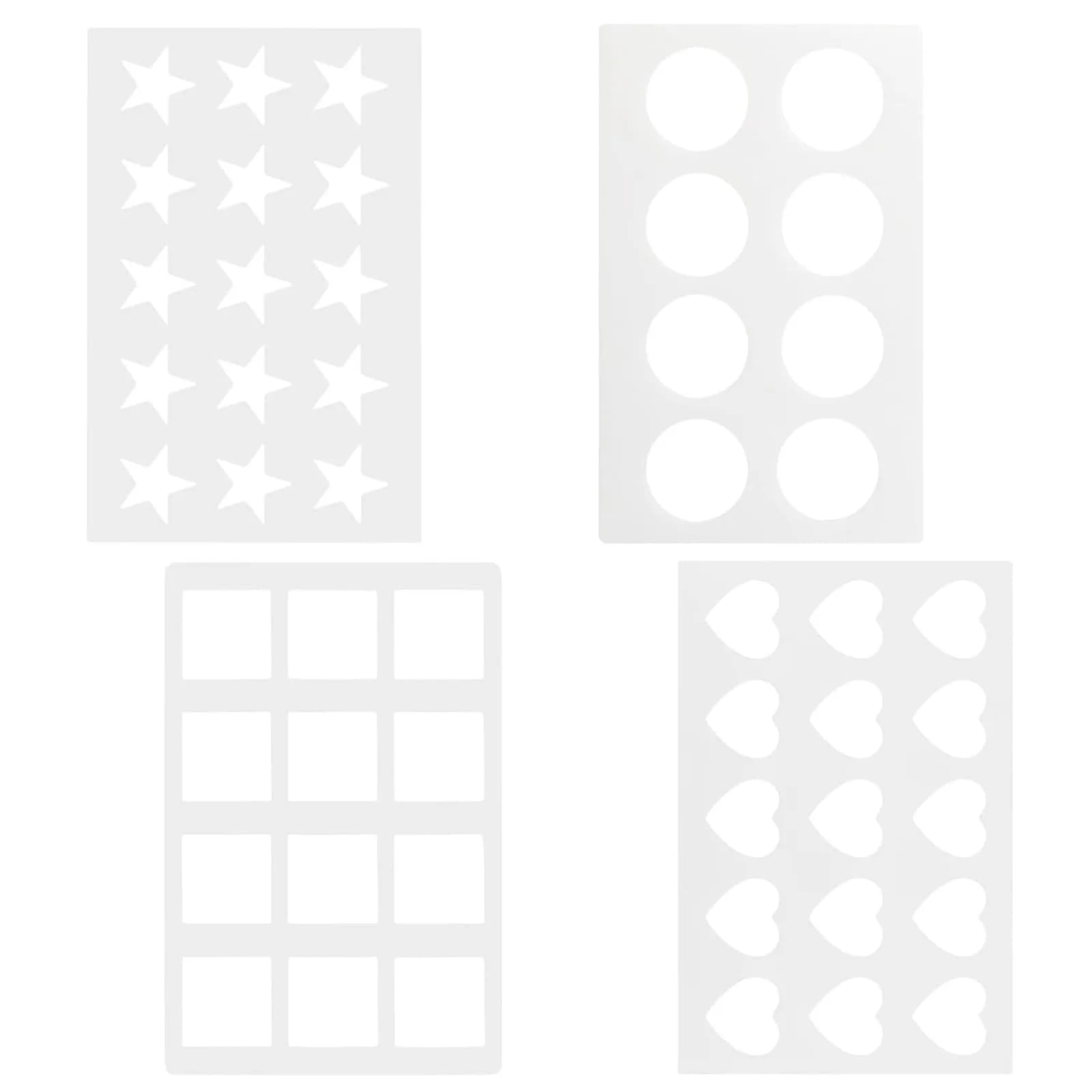 Cosmos 4 Pcs Chocolate Chablon Cookies Stencil Mold Set for Cake Decoration, Assorted Shapes | Food Grade PE, Easy Demoulding