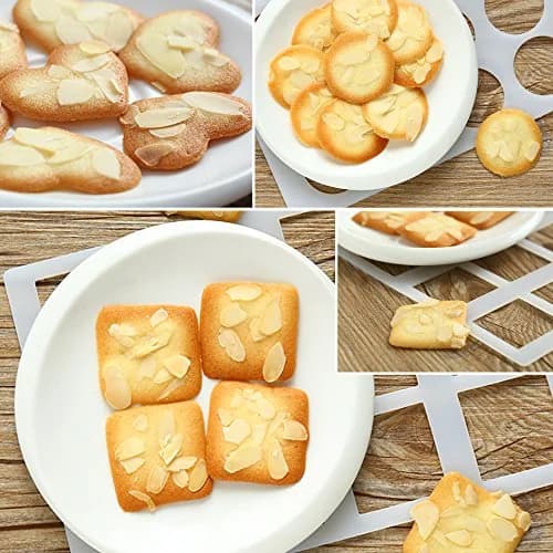 Cosmos 4 Pcs Chocolate Chablon Cookies Stencil Mold Set for Cake Decoration, Assorted Shapes | Food Grade PE, Easy Demoulding thumbnail 4