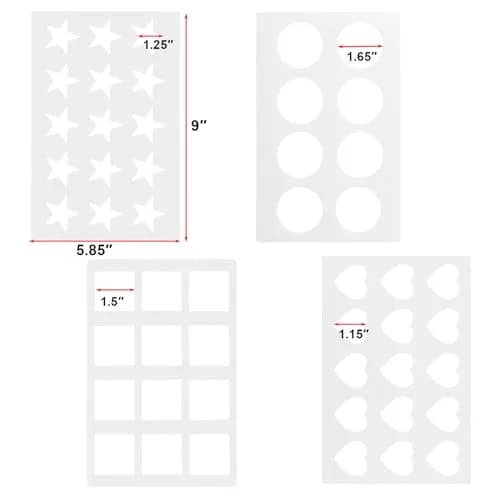 Cosmos 4 Pcs Chocolate Chablon Cookies Stencil Mold Set for Cake Decoration, Assorted Shapes | Food Grade PE, Easy Demoulding thumbnail 5