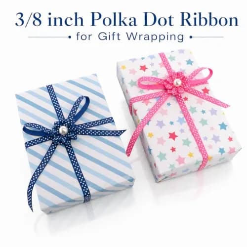 QingHan Polka Dot Grosgrain Ribbon 3/8" (9.5mm) | 40 Yards Assorted Colors for Crafts & Gifts thumbnail 5