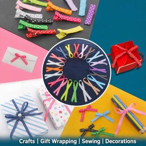 QingHan Polka Dot Grosgrain Ribbon 3/8" (9.5mm) | 40 Yards Assorted Colors for Crafts & Gifts thumbnail 7