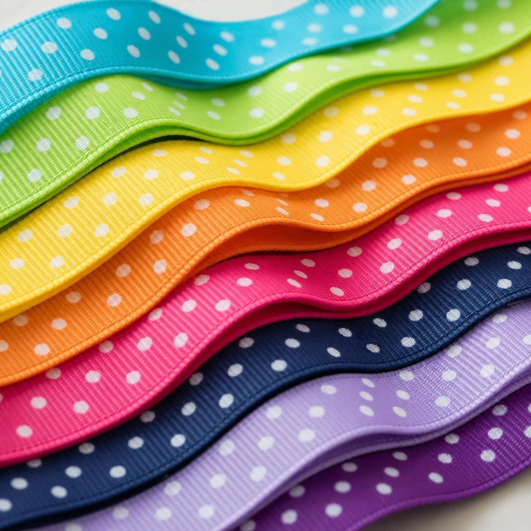 QingHan Polka Dot Grosgrain Ribbon 3/8" (9.5mm) | 40 Yards Assorted Colors for Crafts & Gifts - view 4