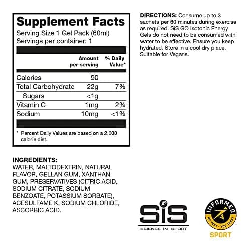 Science in Sport SiS GO Isotonic Energy Variety Pack, 2 Fl Oz (6 Pack) | Fast-Absorbing, Low Sugar Sports Gel for Endurance & Energy thumbnail 4