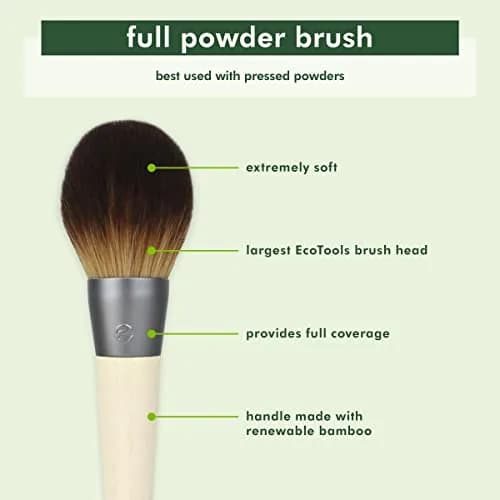 EcoTools Full Powder Brush 1 Count | Fluffy Makeup Brush for All-Over, Flawless Coverage thumbnail 3
