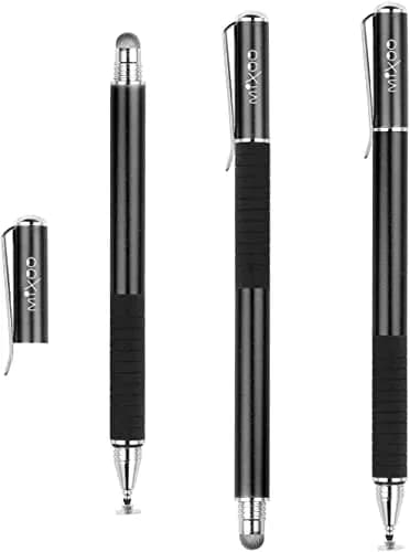 Mixoo 2-in-1 Disc & Fiber Tip Stylus Pen for Touchscreens | Precision Input Pen for iPad, iPhone, Android, Chromebook (Black) thumbnail 8