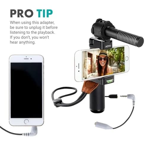 Movo MC3 3.5mm TRS to TRRS Adapter - Microphone for Smartphones & Tablets | High-Quality Audio thumbnail 5