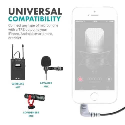 Movo MC3 3.5mm TRS to TRRS Adapter - Microphone for Smartphones & Tablets | High-Quality Audio thumbnail 3