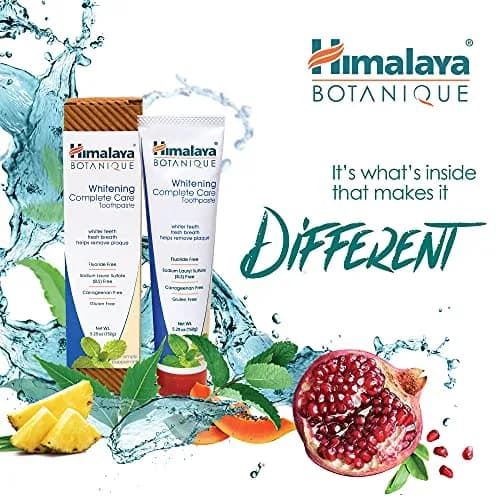 Himalaya Botanique Whitening Complete Care Toothpaste Peppermint 5.29oz (156ml) 4-Pack | Fluoride-Free Whitening & Plaque Control thumbnail 4