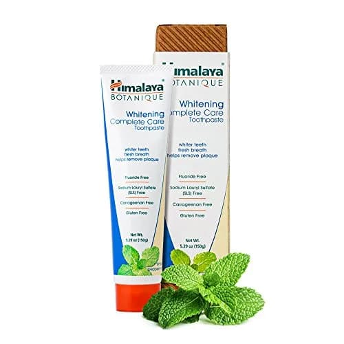 Himalaya Botanique Whitening Complete Care Toothpaste Peppermint 5.29oz (156ml) 4-Pack | Fluoride-Free Whitening & Plaque Control thumbnail 2