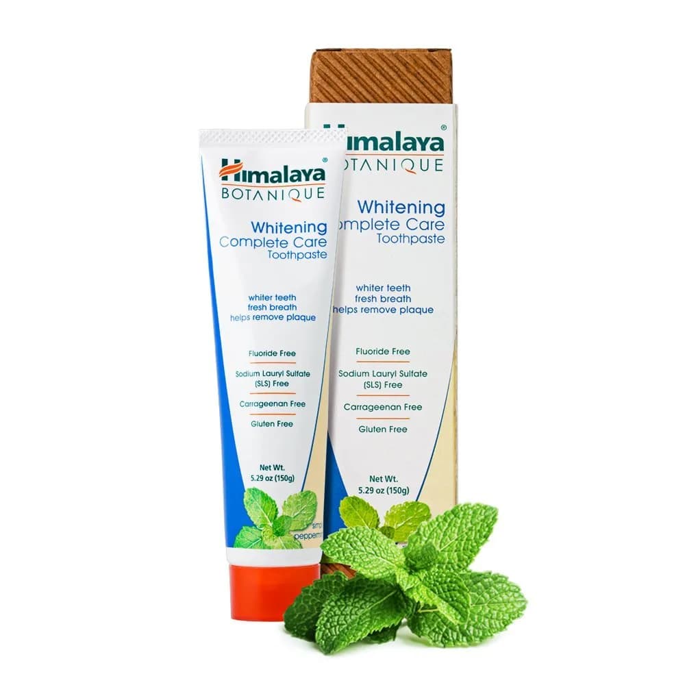 Himalaya Botanique Whitening Complete Care Toothpaste Peppermint 5.29oz (156ml) 4-Pack | Fluoride-Free Whitening & Plaque Control - view 2