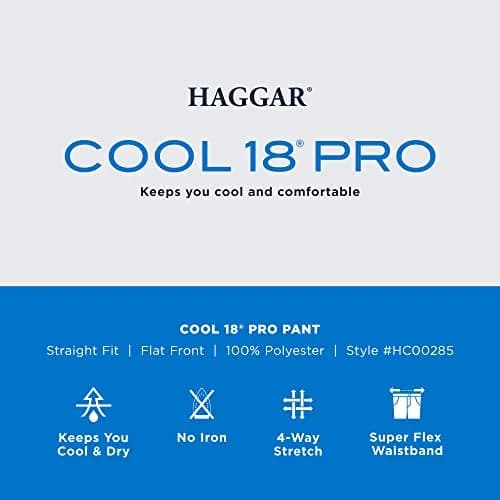 Haggar Men's Straight Fit Cool 18 Pro Golf Pant Navy | Moisture-Wicking, Performance Fit thumbnail 5