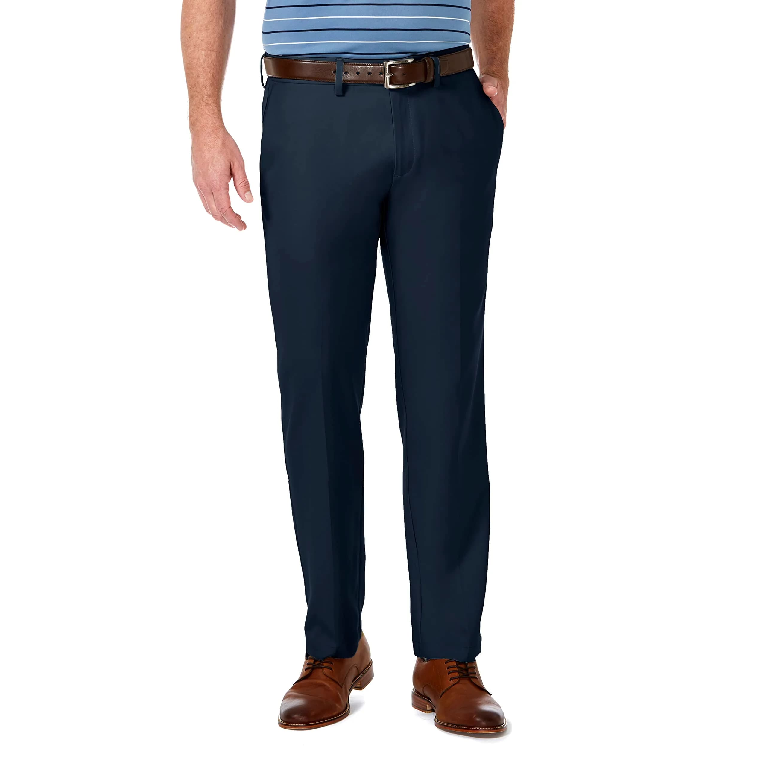 Haggar Men's Straight Fit Cool 18 Pro Golf Pant Navy | Moisture-Wicking, Performance Fit