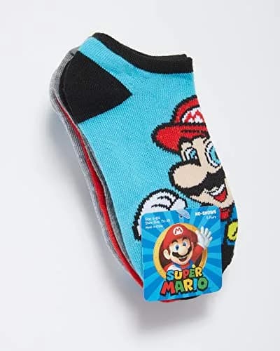 Nintendo Super Mario 5 Pack No Show Socks | No Bunching, Breathable Polyester Blend, Fun Character Design thumbnail 4