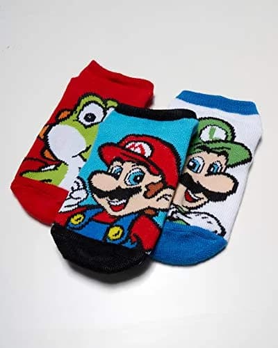 Nintendo Super Mario 5 Pack No Show Socks | No Bunching, Breathable Polyester Blend, Fun Character Design thumbnail 2