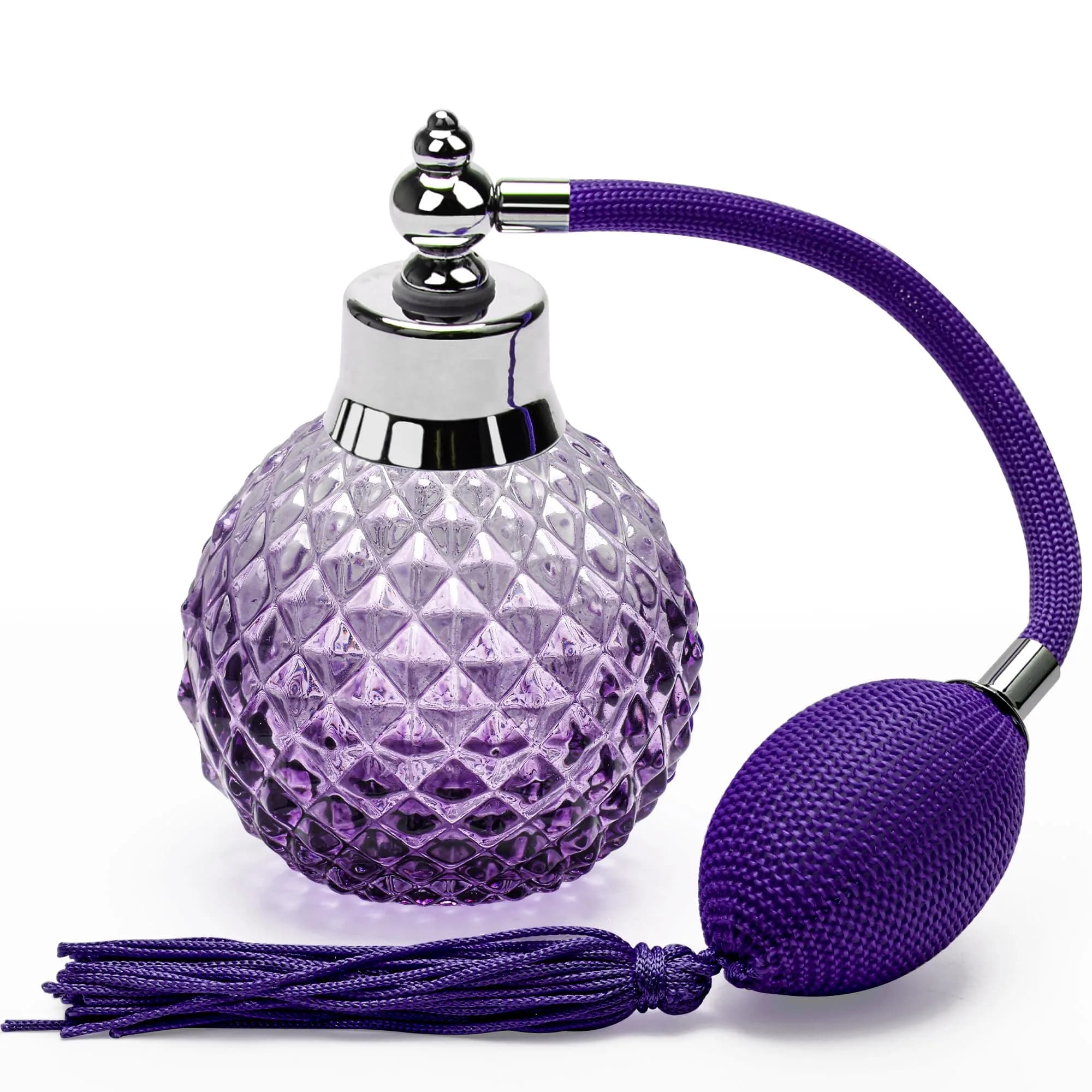 Coolrunner 100ml Perfume Bottle Vintage Atomizer, Purple | Refillable Crystal Spray — Purple
