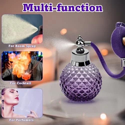 Coolrunner 100ml Perfume Bottle Vintage Atomizer, Purple | Refillable Crystal Spray thumbnail 2