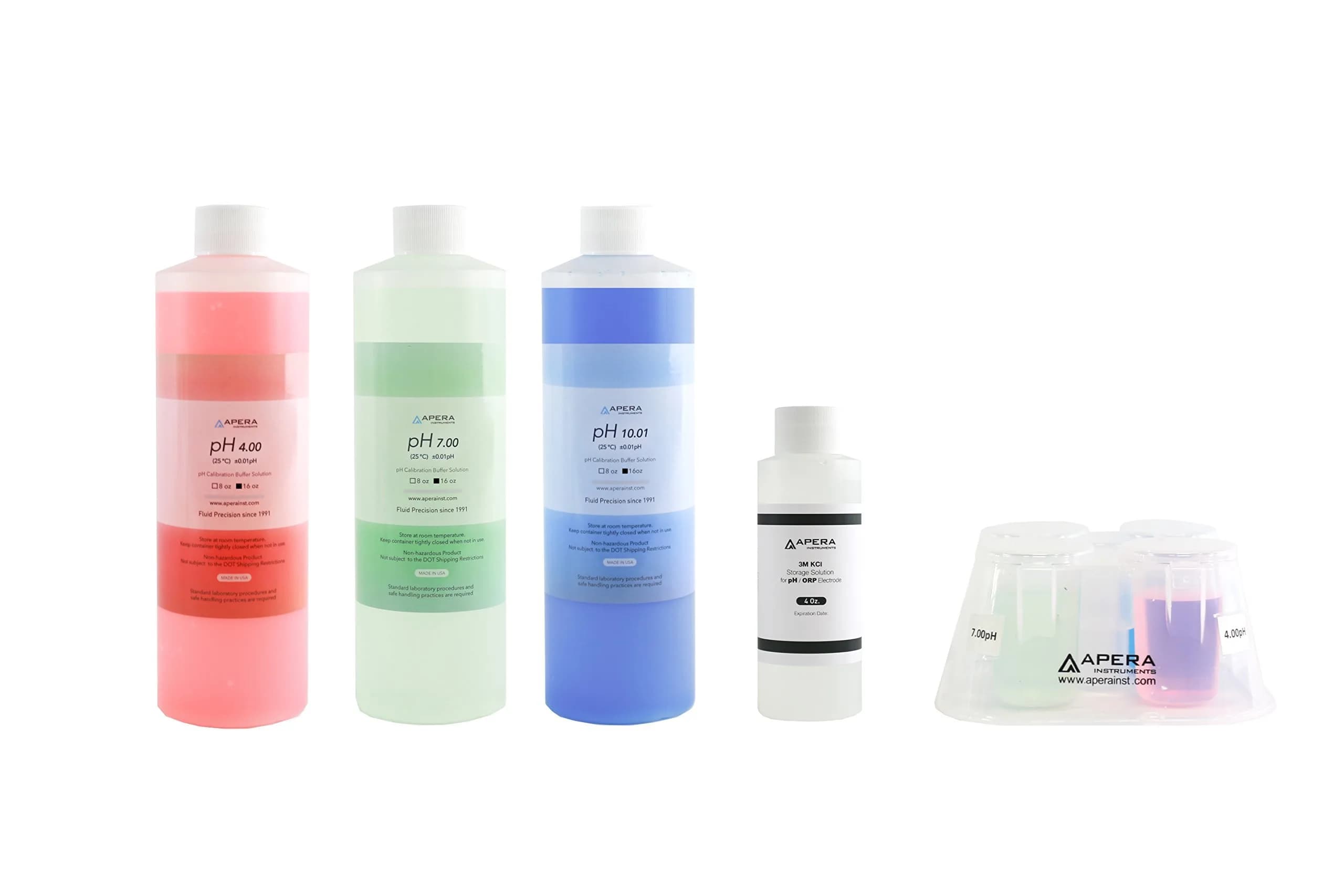 Apera Instruments AI1104 pH Calibration Buffer Solution Kit 4.54 L (16 oz x 3) | NIST Traceable Accuracy +/- 0.01 pH
