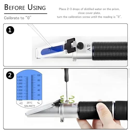 V·RESOURCING Seawater Salinity Refractometer 0-100ppt & 1.000-1.070 Specific Gravity Tester | Automatic Temperature Compensation thumbnail 4