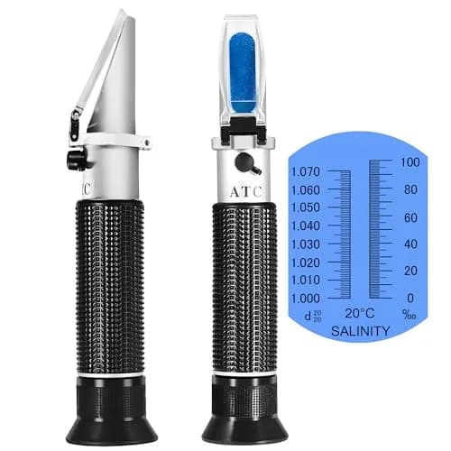 V·RESOURCING Seawater Salinity Refractometer 0-100ppt & 1.000-1.070 Specific Gravity Tester | Automatic Temperature Compensation thumbnail 1
