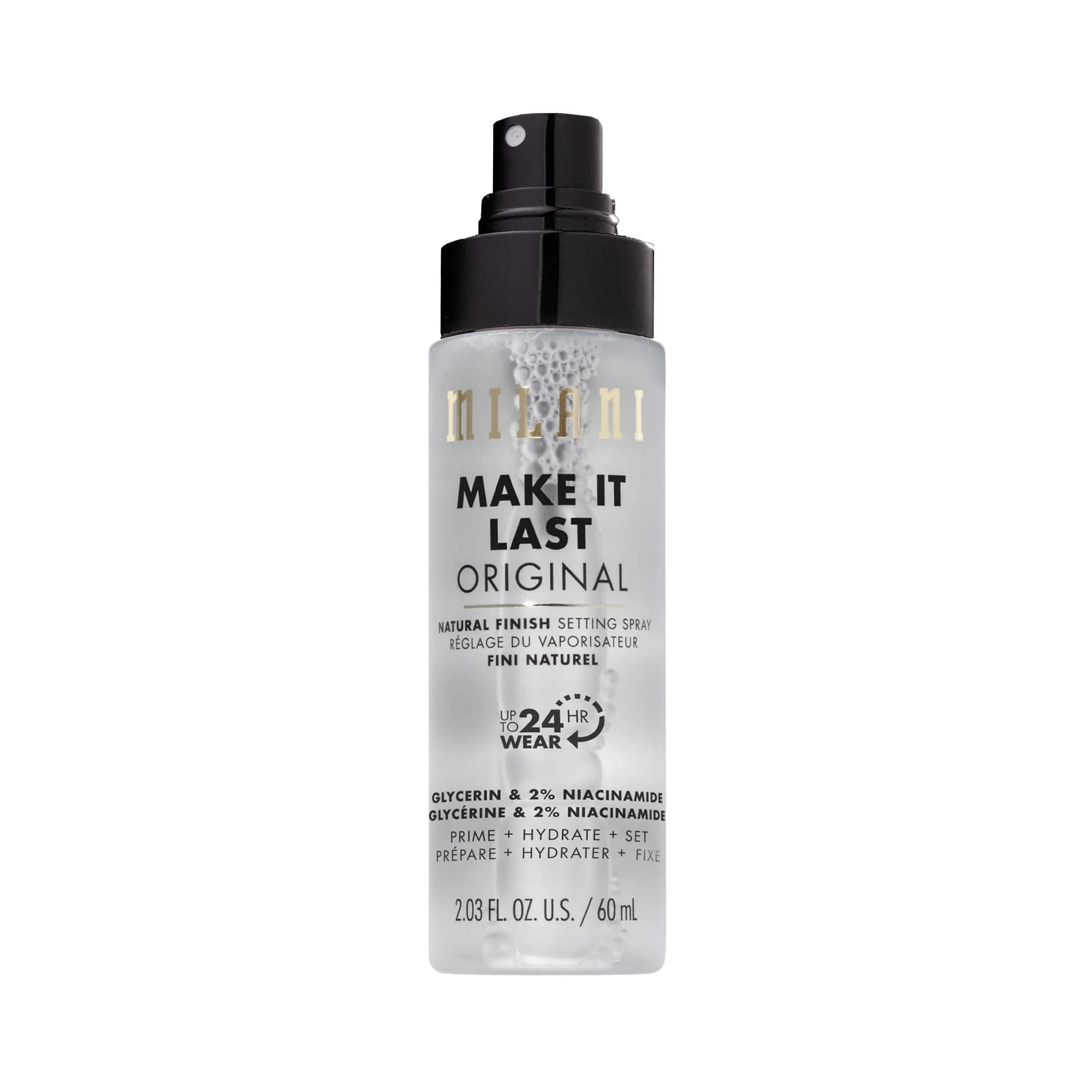 Milani Make It Last Original Natural Finish Setting Spray + Primer 59ml (2 Fl Oz) | Locks Makeup for 24 Hours