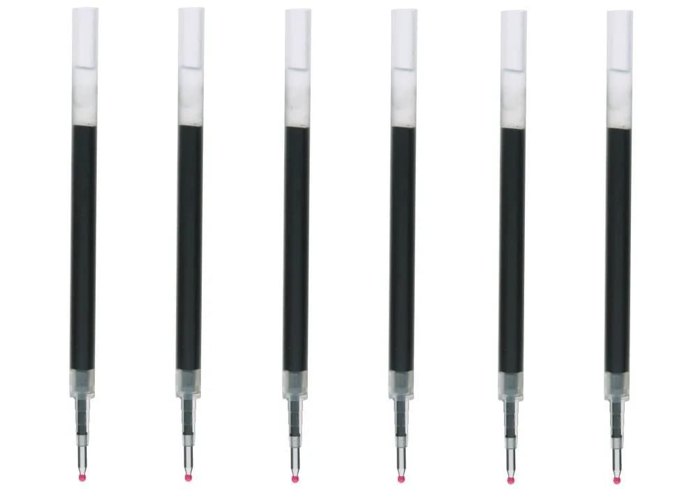 MUJI Smooth Writing Gel Ink Ballpoint Pen Refills, Black 0.5 mm, 6 Pack | Ultra Fine Point Writing Instrument - main product image