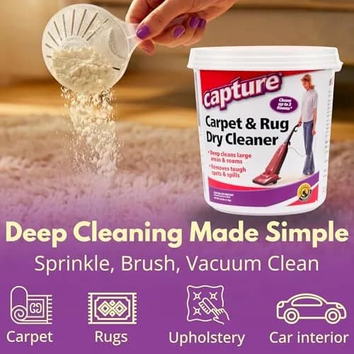 Capture Carpet & Rug Dry Cleaner Powder 1.13 kg (2.5 lb) | Absorbs Dirt, Spills & Odors thumbnail 2