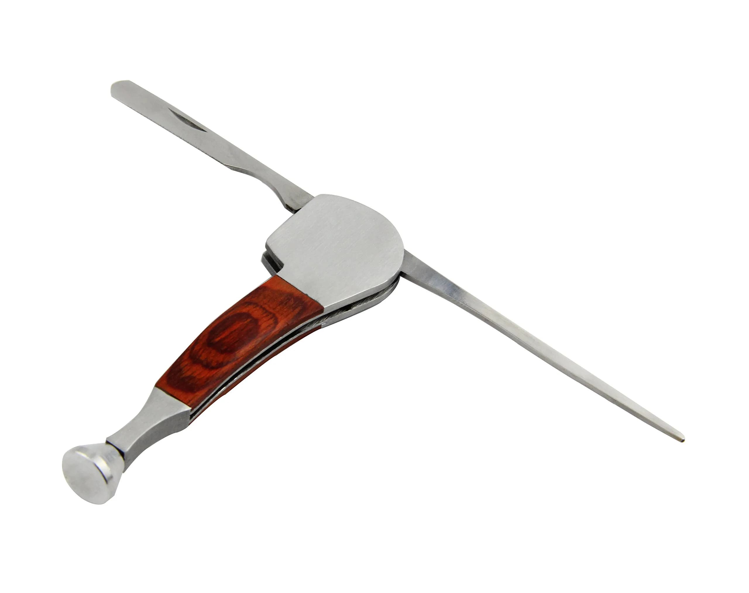 Milcraft 3-in-1 Stainless Steel & Rosewood Pipe Tool Set | Scraper, Cleaner, Tamper (8.4cm / 2cm / 0.6cm) - main product image
