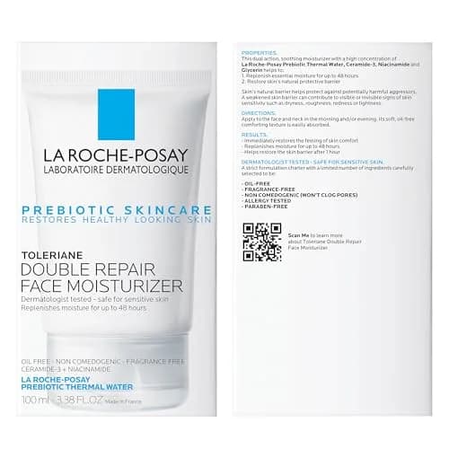 La Roche-Posay Toleriane Double Repair Face Moisturizer 95ml (3.38 Fl Oz) | Prebiotic Skincare for Sensitive Skin thumbnail 8