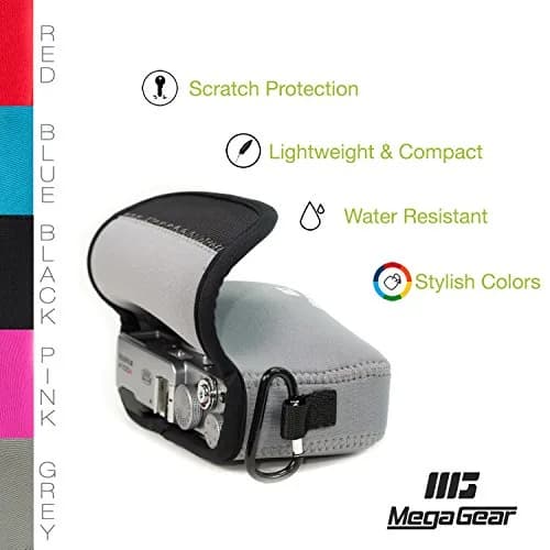 MegaGear Fujifilm X100F, X100T, X100S Camera Case | Ultra Light Neoprene, Carabiner, Gray thumbnail 9