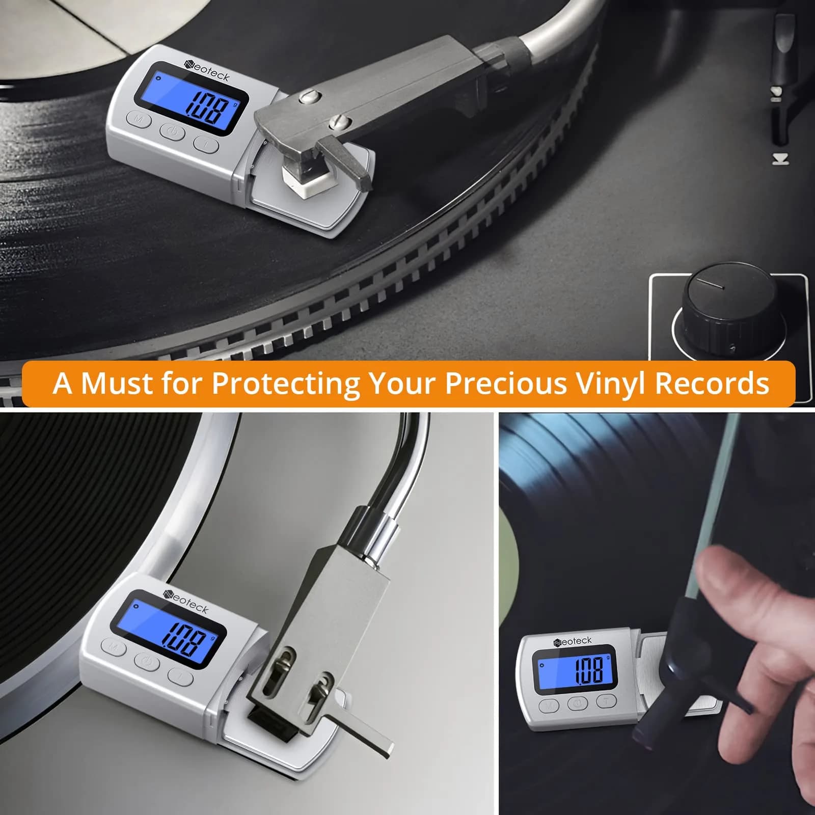Neoteck Digital Turntable Stylus Force Gauge 0.01g/5.00g with Blue LCD | Essential for Vinyl Playback Accuracy - view 2