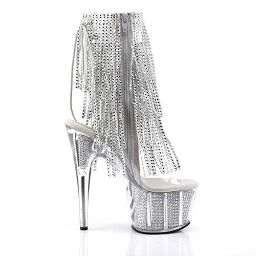 Pleaser Women's Adore-1017SRS Ankle Boot 7" Heel | Nightlife, Fashion-forward, Rhinestone Fringe thumbnail 7