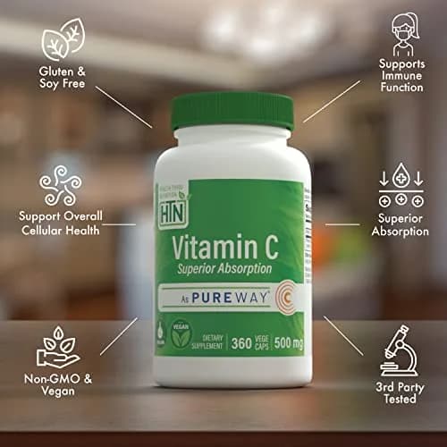 Health Thru Nutrition Vitamin-C 500mg PureWay-C 360 Count High Absorption | Vegan, Non-GMO thumbnail 3
