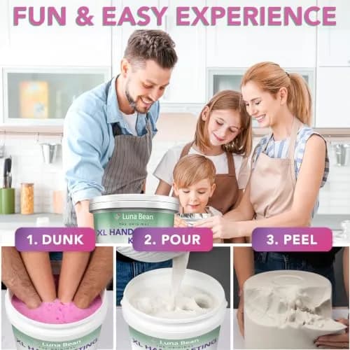 Luna Bean XL Hand Casting Kit for Family - Extra Large Mold, Up to 6 Hands | Family Keepsake thumbnail 5