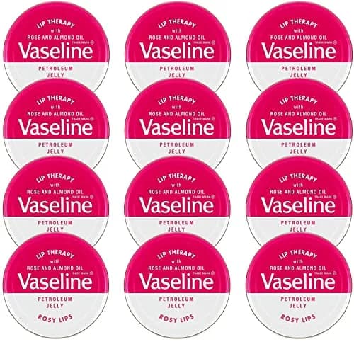 Vaseline Rosy Lips Lip Balm Tin, 0.7 Oz (Pack of 12) - For Soft, Pink-Tinted Lips thumbnail 1