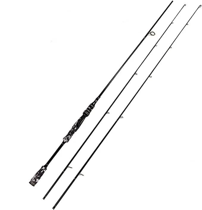 Entsport 7-Feet 2-Piece Spinning Fishing Rod | Medium Heavy, 2 Tips, Carbon Fiber thumbnail 2