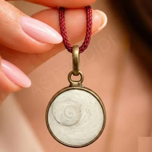 ASTRODIDI Gomti Chakra Pendant Natural Circle 17mm x 15mm x 5mm | Auspicious Charm for Men thumbnail 2