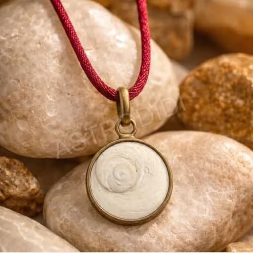 ASTRODIDI Gomti Chakra Pendant Natural Circle 17mm x 15mm x 5mm | Auspicious Charm for Men thumbnail 3