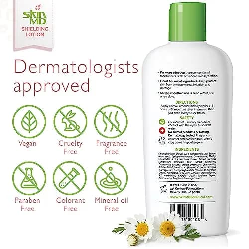 Skin MD Shielding Lotion Hydrating Body Lotion for Sensitive Skin with Dispenser | Non-Greasy, Fast-Absorbing Moisturizer with Plant-Based Ingredients, Eczema & Psoriasis Relief - 8oz 2-Pack thumbnail 6