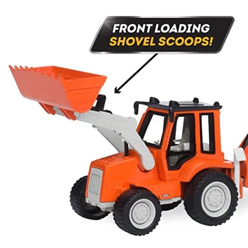 Driven by Battat Backhoe Loader Toy 7-Inch | Realistic Construction Vehicle with Lights & Sounds for Kids 3+ thumbnail 5